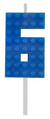 Blocks Син Blocks Building Block Номер 6 Син Candle, Номер Candle