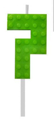 Blocks Green Blocks Building Block Номер Candle 7 Green рожден ден candle