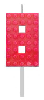 Blocks Red Blocks Building Block Номер Candle 8 Red, Рожден ден Candle