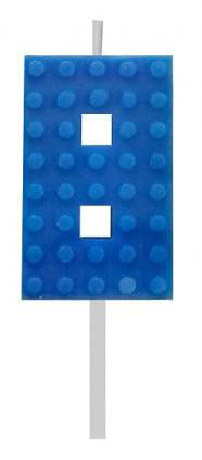 Blocks Син Blocks Building Block 8 Син Рожден ден Candle, Номер Candle