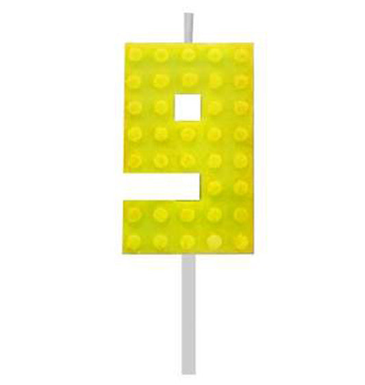 Blocks Yellow Blocks Building Block Yellow Номер 9 Cake Candle