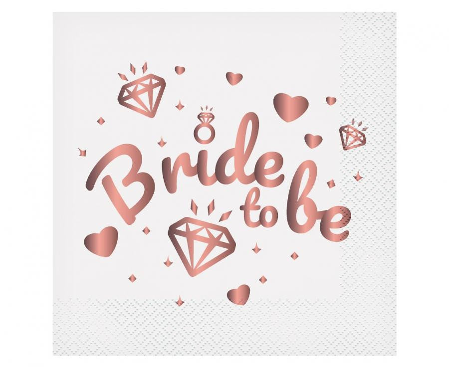 Hen Парти Bride To Be White Салфетки 20 части 33x33 см