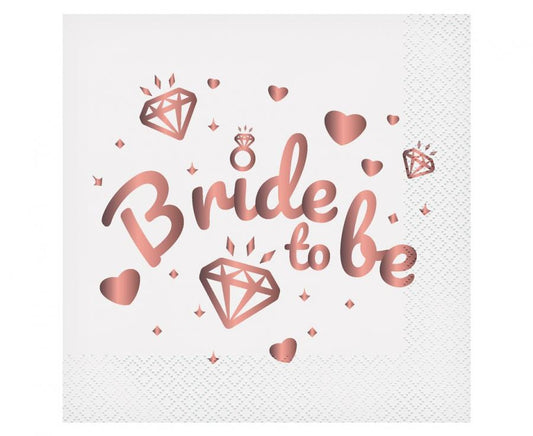 Hen Парти Bride To Be White Салфетки 20 части 33x33 см
