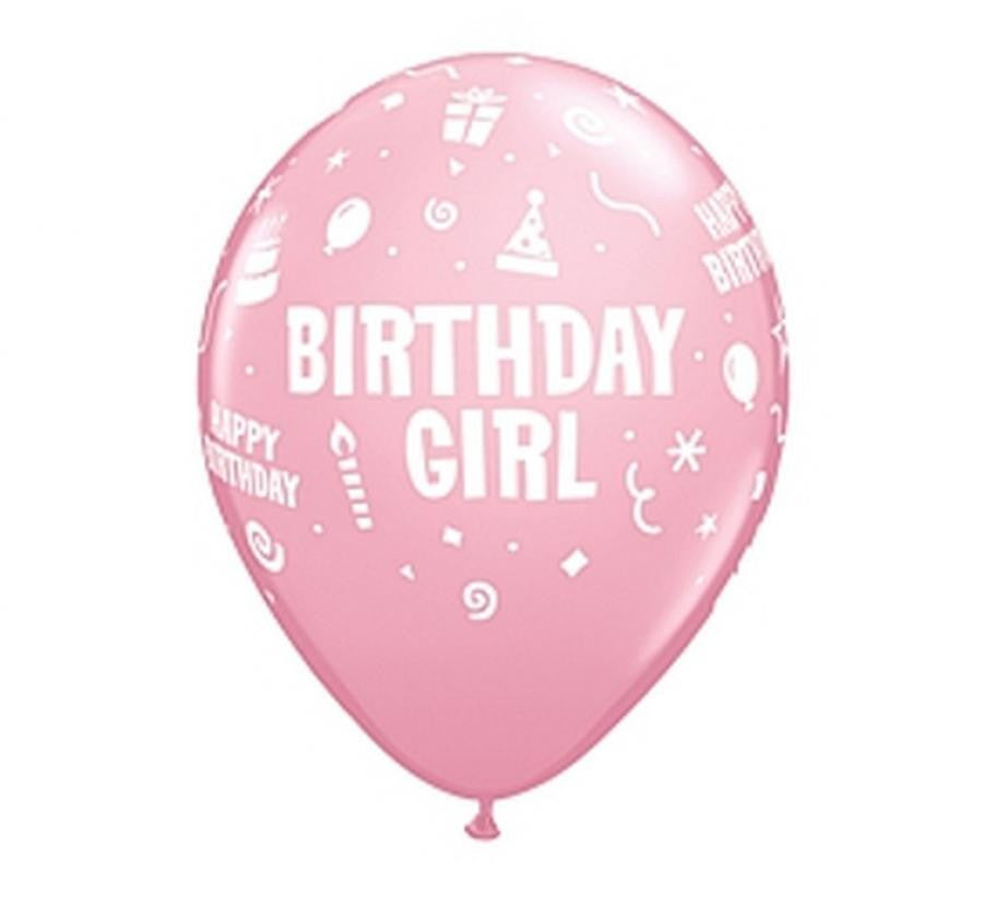 Честит Рожден ден Розов Честит Рожден ден Girl Балон, 6 части, 11 inches (28 см)