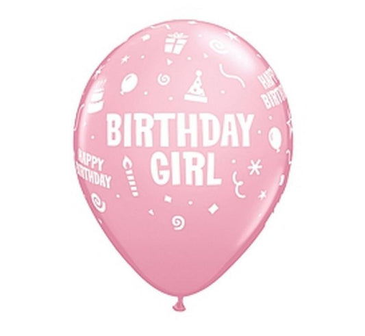Честит Рожден ден Розов Честит Рожден ден Girl Балон, 6 части, 11 inches (28 см)