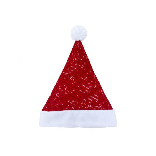 Коледа Santa Santa Claus adult hat with sequins 30x42 см
