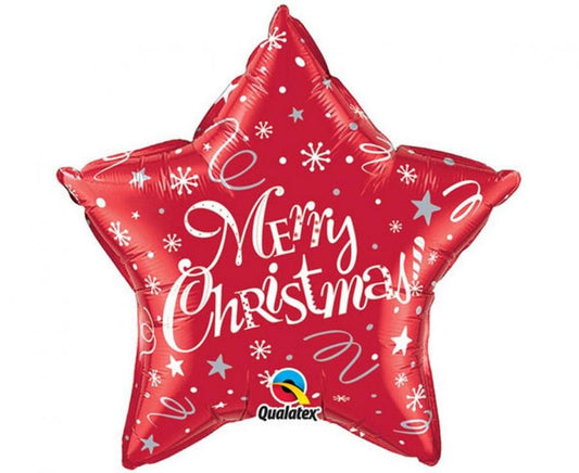 Коледа Merry Коледа Red Звезда, фолио балон 51 см
