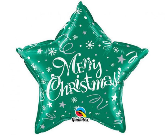 Коледа Merry Коледа Green Звезда, i фолио балон 51 см