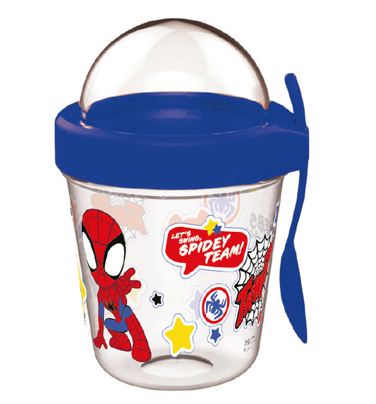 Спайдърмен  Spidey cup with snack h er, lid and spoon 350 ml