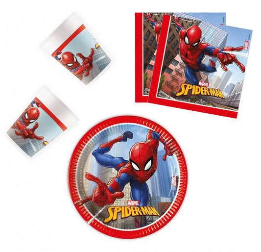 Спайдърмен  Crime Fighter Парти комплект with 36 pieces and 20 см plate