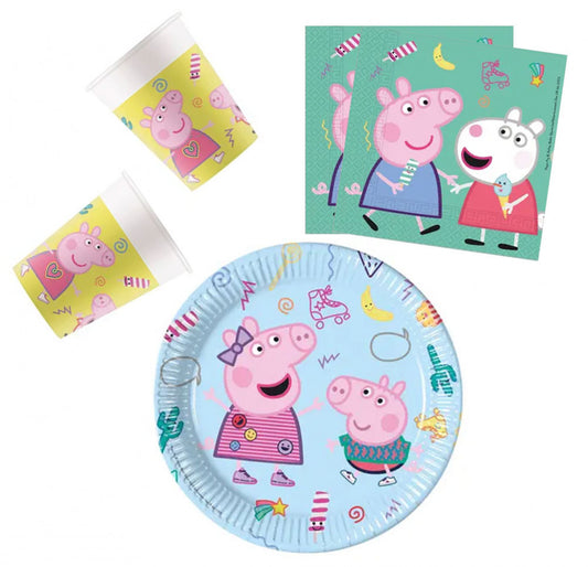 Пепа Пиг Messy Play Парти комплект with 36 pieces and 23 см plate