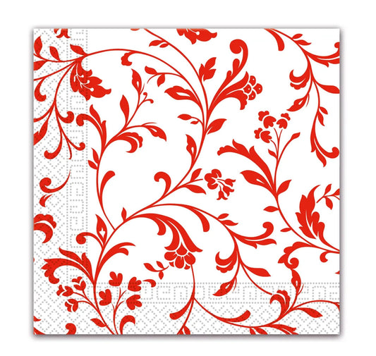 Цвете Arabesque червен  Patterned Napkin 20 части 33x33 см FSC