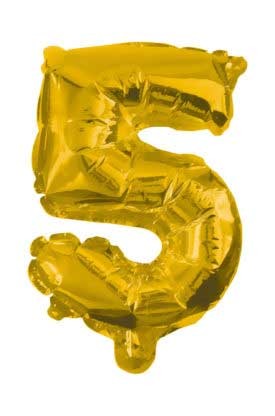 Номер G , G  Мини число 5 фолио балон 31 см