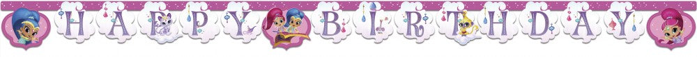 Shimmer and Shine Glitter Честит Рожден ден sign