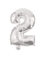 Номер Сребро Номер 2 Фолиев балон 10 см