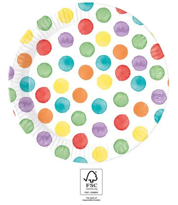 Цвят Dots пластамасова чиния 8 части 23 см FSC
