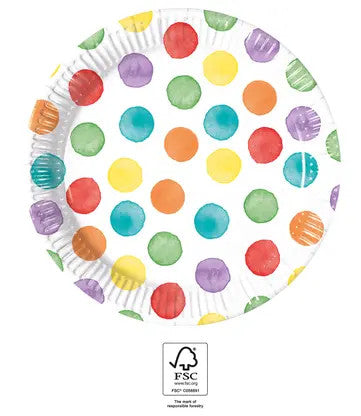 Цвят Dots пластамасова чиния 8 части 20 см FSC