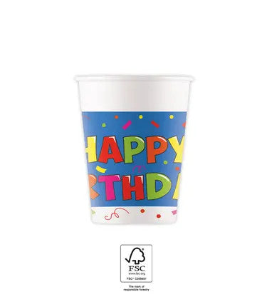 Честит Рожден ден Kokliko Честит Рожден ден paper cup 8 части 200 ml FSC