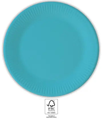 Цвят UniЦвят Turquoise, Син пластамасова чиния 8 части 23 см FSC