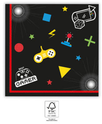 Gamer Gaming Парти napkin 20 части 33x33 см FSC