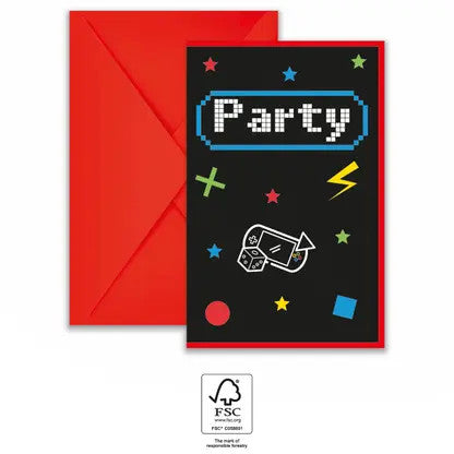 Gamer Gaming Парти Парти invitation 6 части FSC