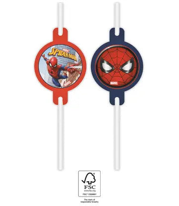 Спайдърмен  Crime Fighter paper straw, 4-части комплект FSC