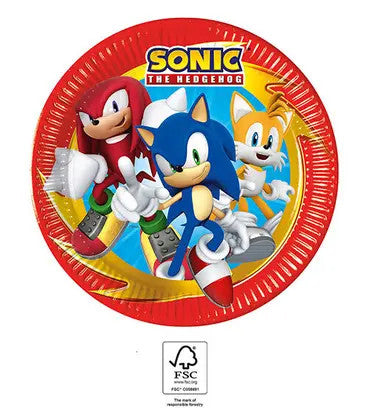 Таралежът Соник Sega Таралежът Соник Paper Чинии 8 части 23 см FSC