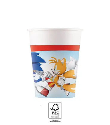 Таралежът Соник Sega Таралежът Соник Paper Чаши 8 части 200 ml FSC