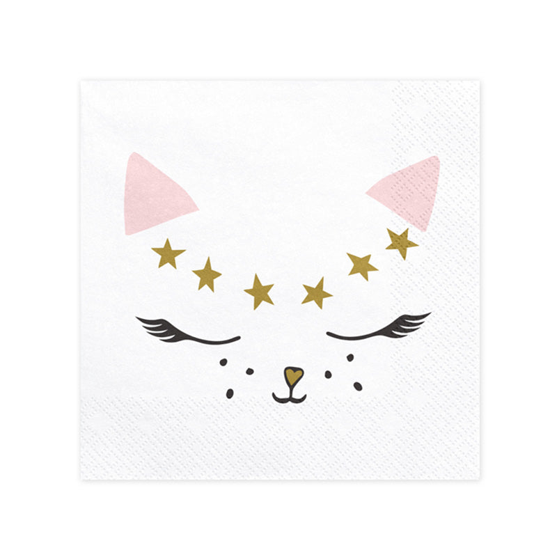 салфетки "КОТЕ MEOW в бяло и розово