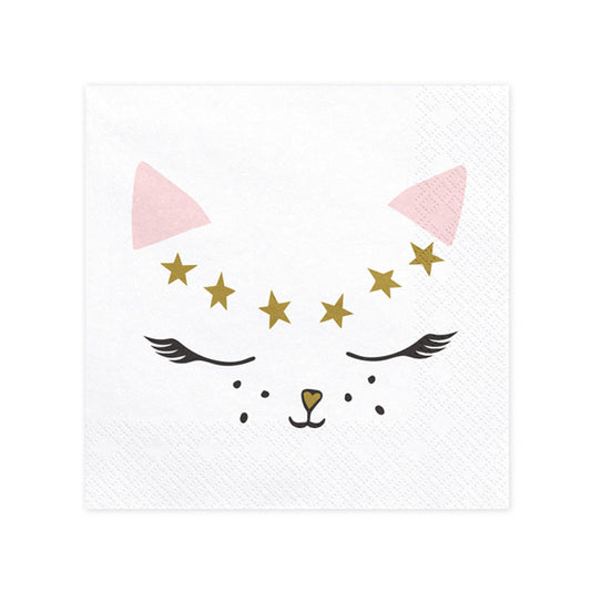 салфетки "КОТЕ MEOW в бяло и розово