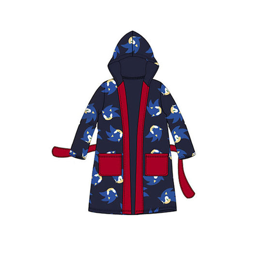 Таралежът Соник  Светло Син Dark Син детски robe 3-8 години