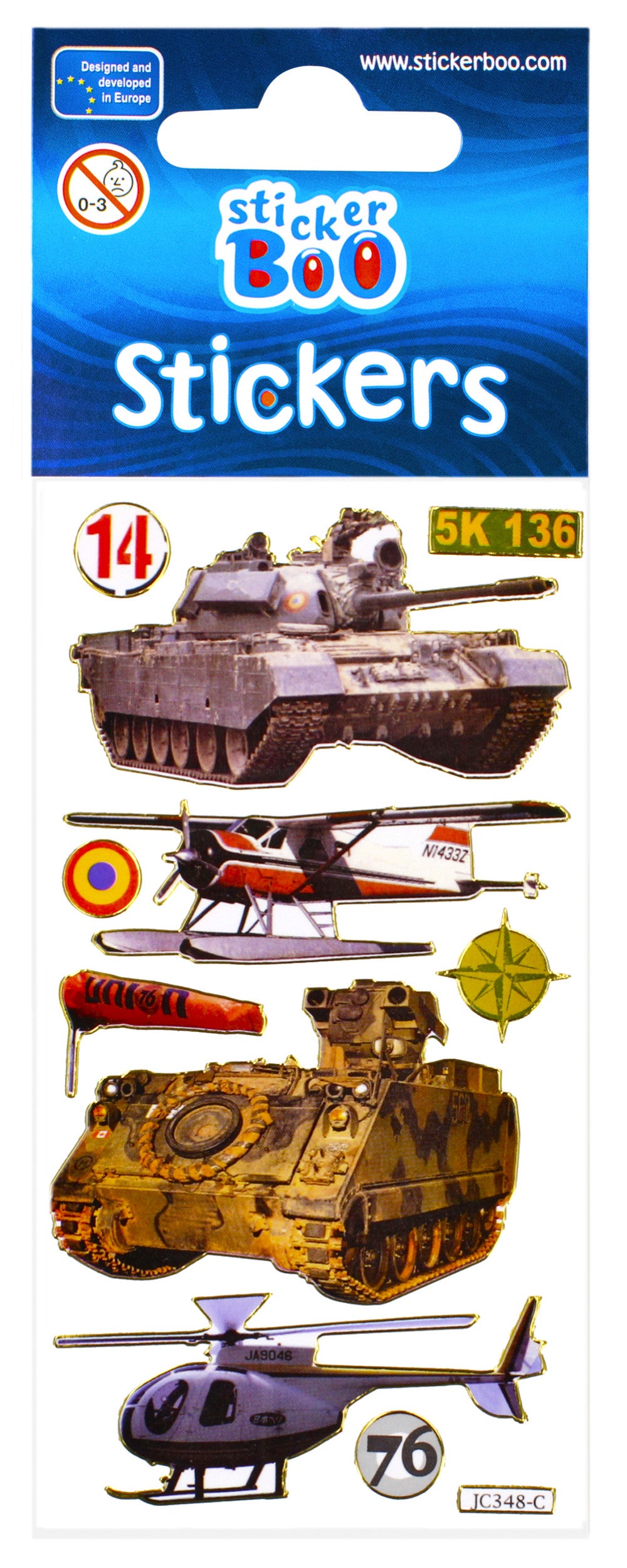 Tank airplane sticker with златен декорация