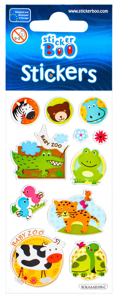 Животни Бебе Zoo Sticker with Сребро декорация