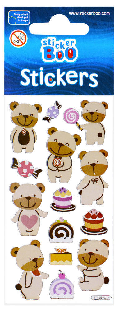 Bear Bear sticker with сребърен декорация