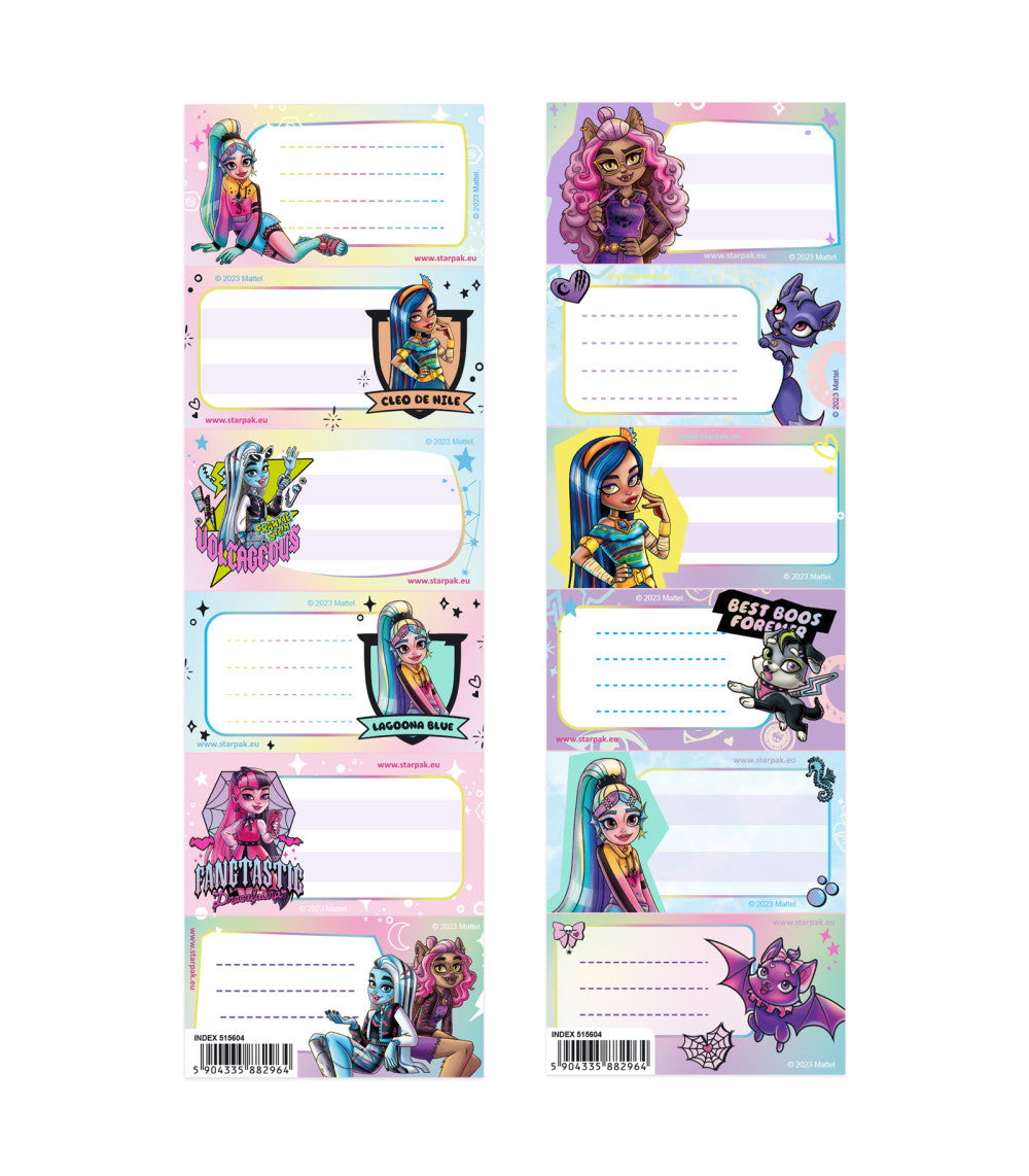 Monster High notebook label