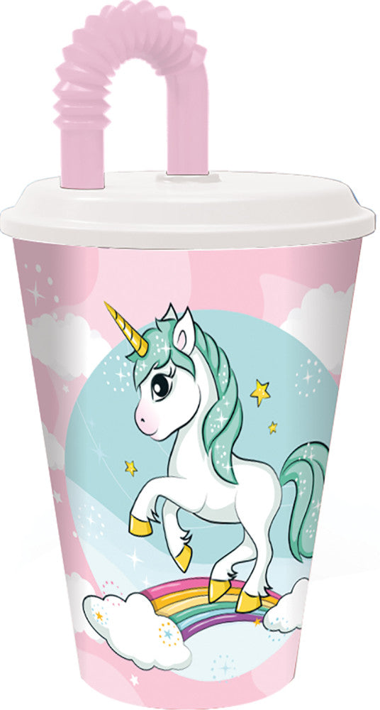 Еднорог Range Cup with Straw, Plastic 430 ml