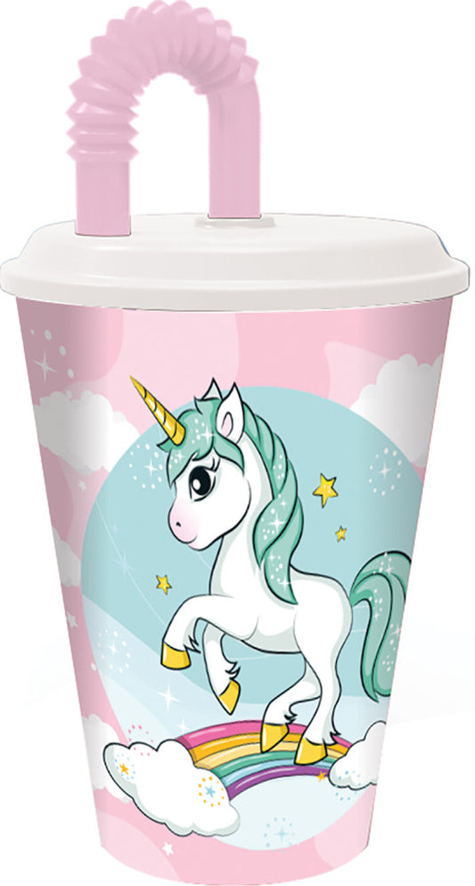 Еднорог Range Cup with Straw, Plastic 430 ml