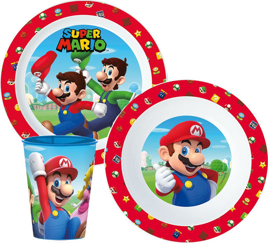 Супер Марио tableware комплект, micro plastic комплект, with cup 260 ml
