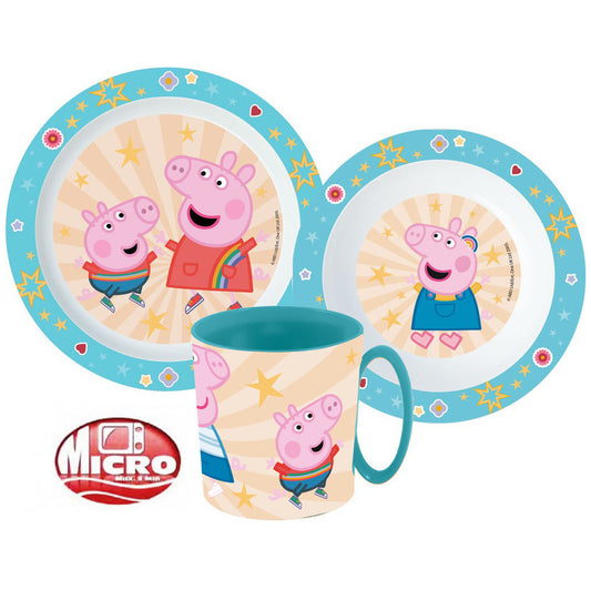 Пепа Пиг dinner комплект, micro plastic комплект with mug 350 ml