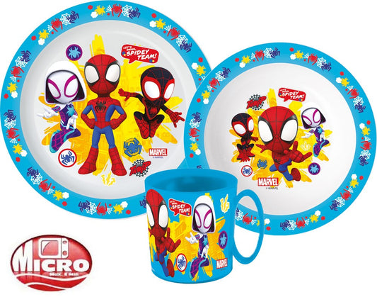 Спайдърмен  dinner комплект, microwaveable plastic комплект with 350 ml mug