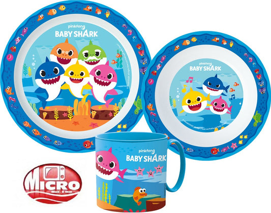 Бебе Акула dinner комплект, micro plastic комплект with mug 265 ml