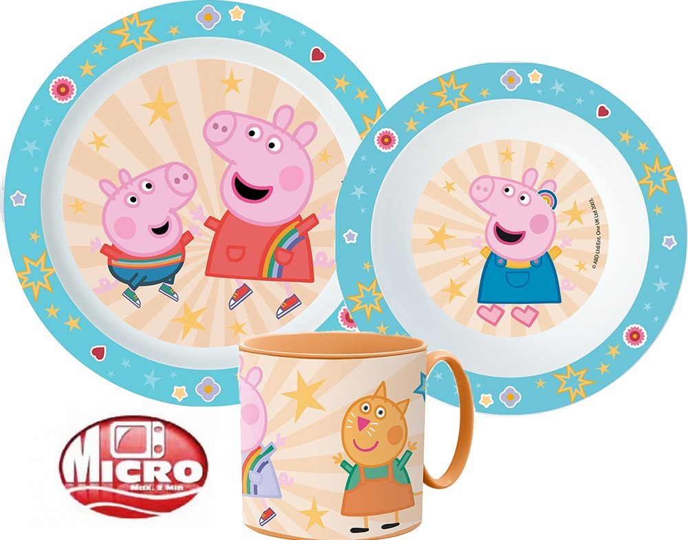 Пепа Пиг dinner комплект, micro plastic комплект with mug 265 ml