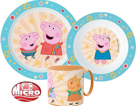 Пепа Пиг dinner комплект, micro plastic комплект with mug 265 ml