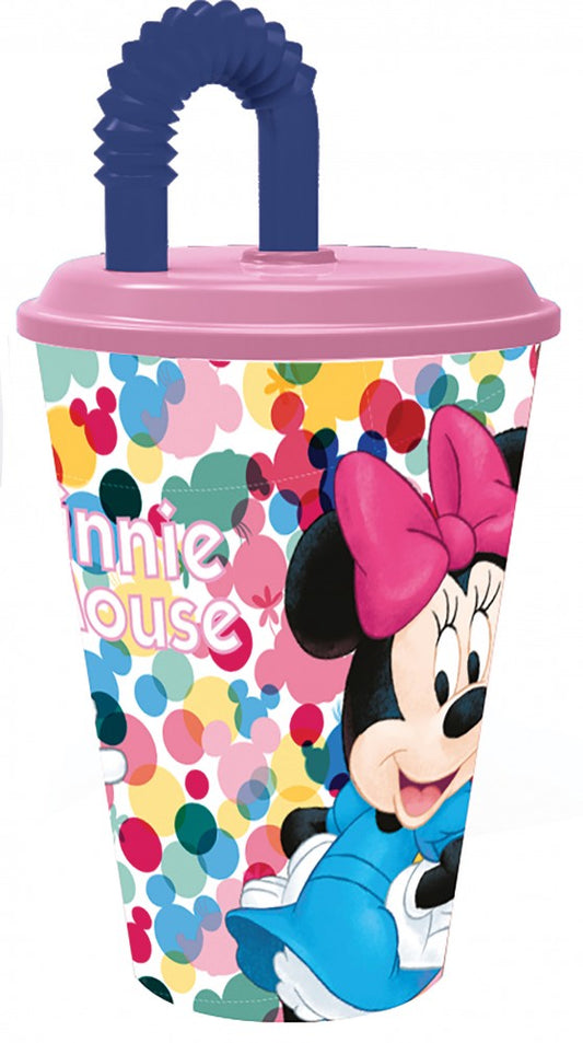 Дисни Мини  Dotted straw cup, plastic 430 ml