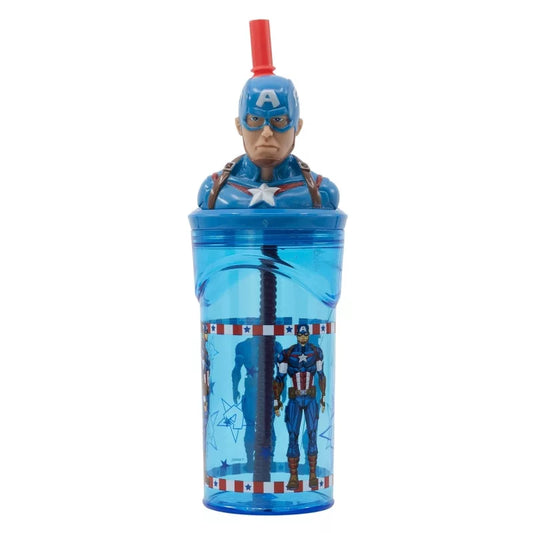 detska 3d plastmasova  chasha sas slamka avengers