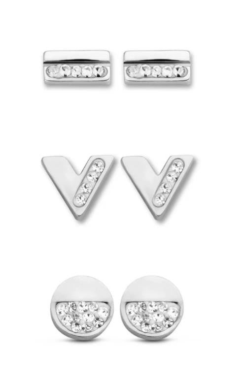 Виктория Сребро coloчервен earring комплект