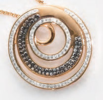 Виктория Роза златен coloчервен черен and бял stone pendant