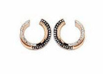 Виктория Роза златен черен and бял stone earring