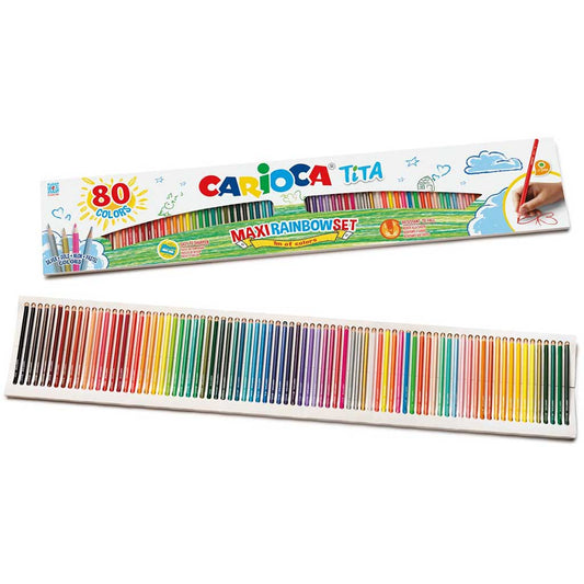 Комплект цветни моливи Carioca - голяма кутия за подарък