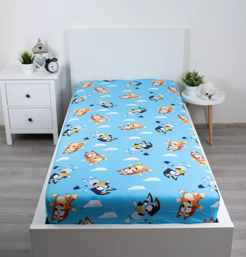 Detsko spano belio - pamuchen charshaf s lastik Bluey